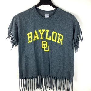Baylor University Fringed Sweatshirt L